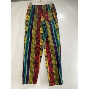 Vintage Charles Goodnight Rainbow Floral Pajama Bottoms Women’s 26x31 Small 2-4